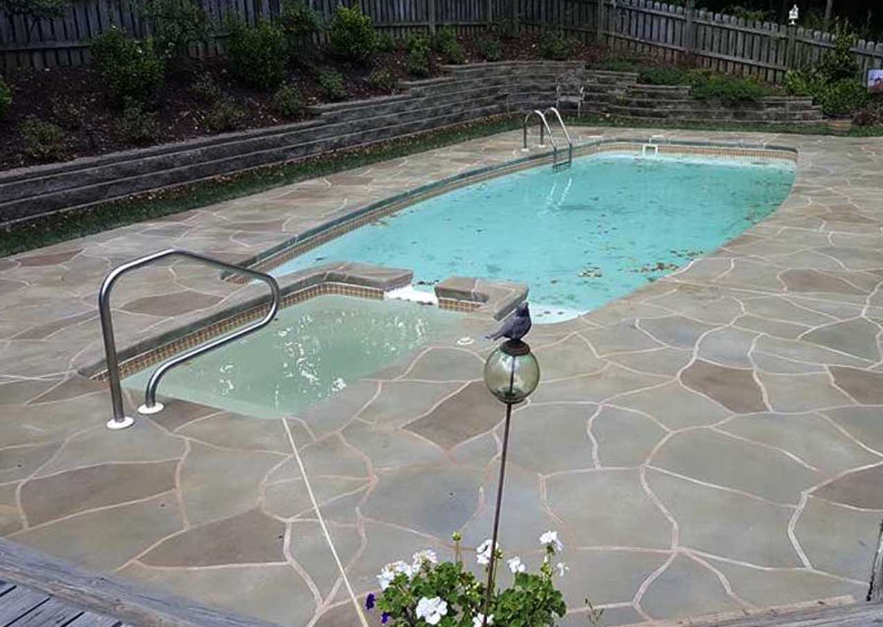 Pool deck overlaly - flagstone